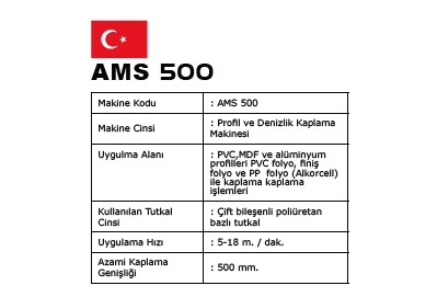 AMS 500 Profil ve Denizlik Kaplama Makinesi  5